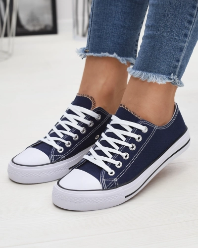 Navy blue women's classic lace-up sneakers Ogisa - Footwear