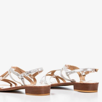 Silver women's low-heeled sandals Treunia - Footwear 1