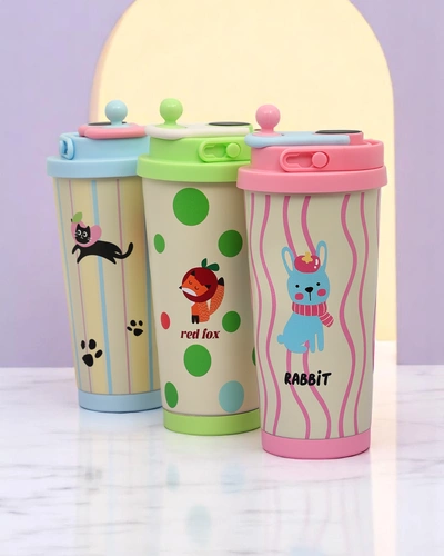 Royalfashion Thermal mug with a spout and temperature sensor Cute Animals
