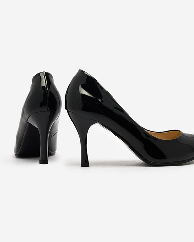 Royalfashion Melni lakoti Degonola sūkļi ar papēžu