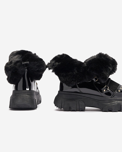 Black women's lace-up snow boots Fentes- Footwear