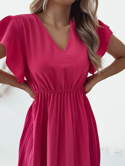 Royalfashion Women's pleated midi dress