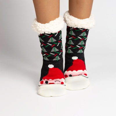 Ladies' black thick Christmas socks - Underwear