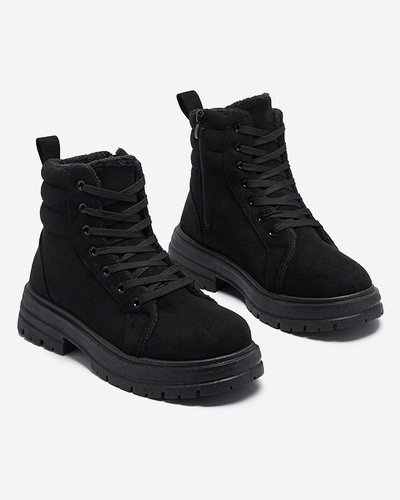 Women's insulated trapper boots in black colozre Tivica - Footwear