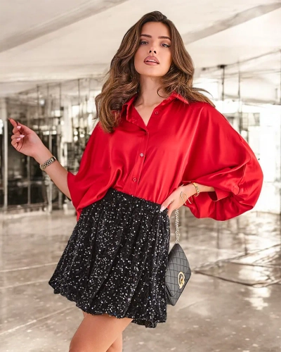 Royalfashion Short women's skirt with sequins