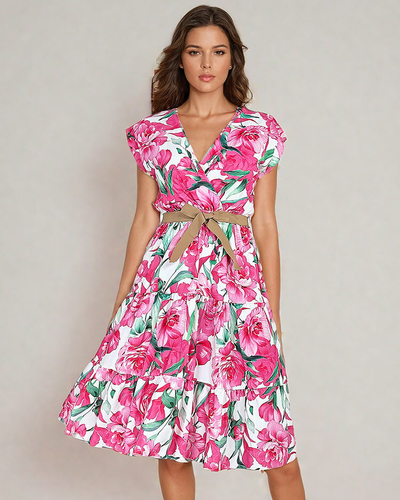 Royalfashion Женское платье миди с цветочным узором