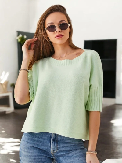 Royalfashion Women's viscose sweater with short sleeves