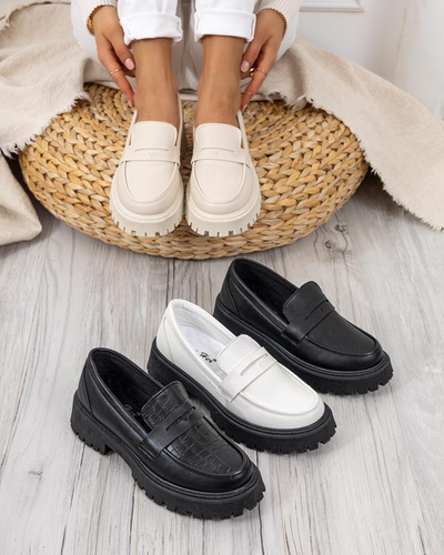 Cream women's smooth Givosi half shoes - Footwear