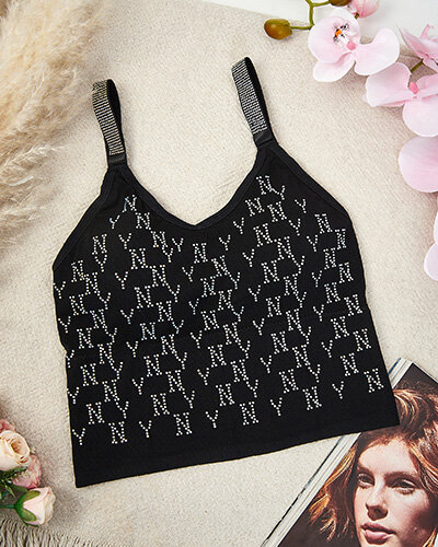 Royalfashion Women's sports bra with zircons