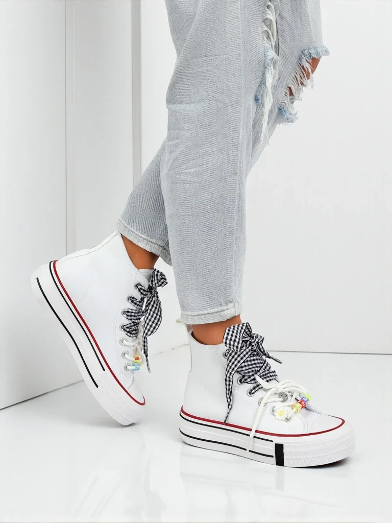 Women's Callista Bianca Sneakers – white fashionable flats with decorative beads