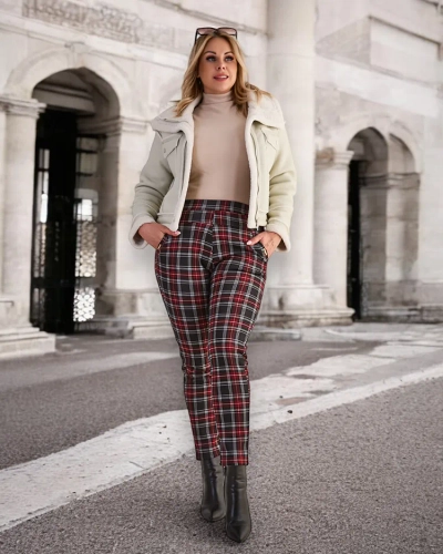 Royalfashion Warmed sieviešu tegingu bikses PLUS SIZE