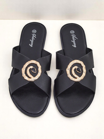 Royalfashion Women's Flat Flip-Flops Golden Step