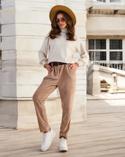 Royalfashion Simple women's corduroy-like trousers