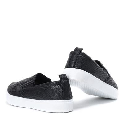 Black sneakers slip on a'la snake skin Paige - Footwear