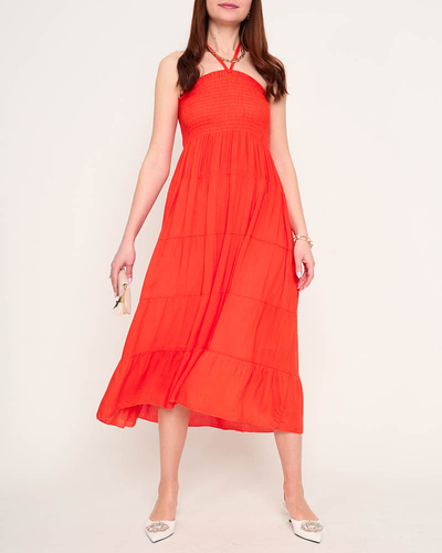 Orange PLUS SIZE midi dress - Clothing