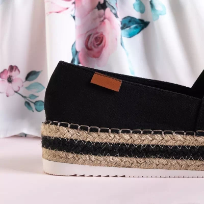 OUTLET Black women's espadrilles on the Molandia platform - Shoes