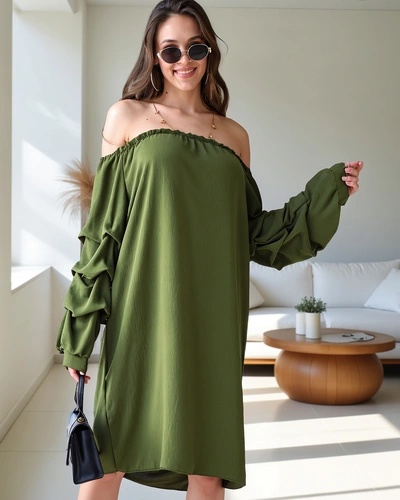 Royalfashion Gluda sieviešu kleita, iedvesmojoties no spāņu stila ar volāniem