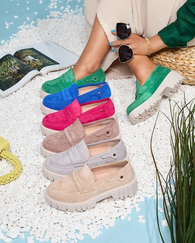 Royalfashion Мокасины из эко замши цвета фуксии для женщин Siherta