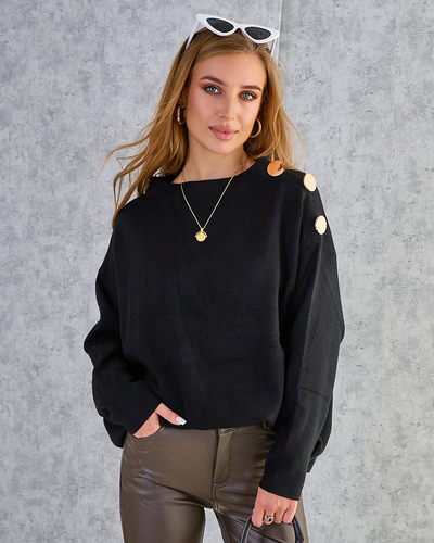Royalfashion Thin women's sweater with shoulder decorations