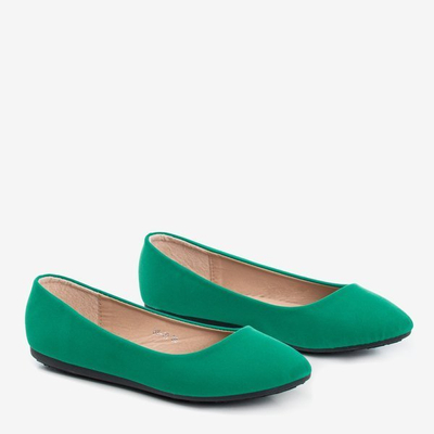 Green ballerina in matt eco-leather Falo - Footwear 1