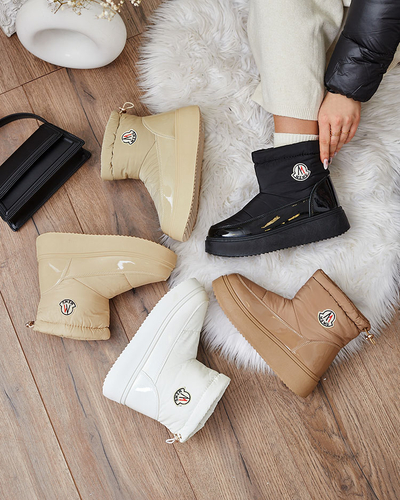 Royalfashion Sieviešu slips-on sniega zābaki melnā krāsā Ademra