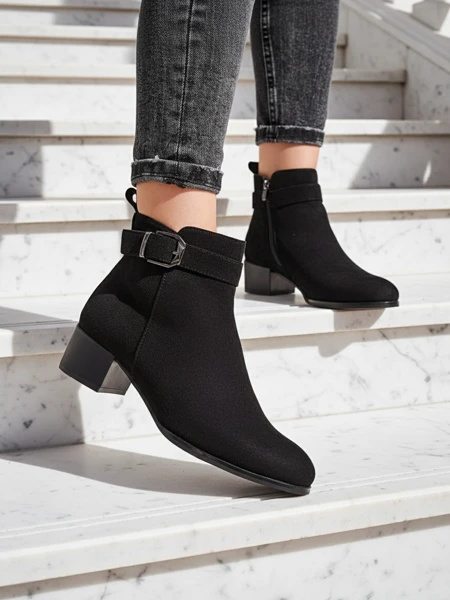Botki Elegante Nero z Ekoskóry
