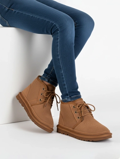 Venus Camel Leather Comfortable Children's Boots for Autumn
