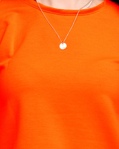 Neon Orange Women's Cotton Sports Sweat Set - Clothing