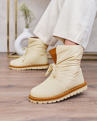 Royalfashion Women's slip-on snow boots in beige Nevonsis