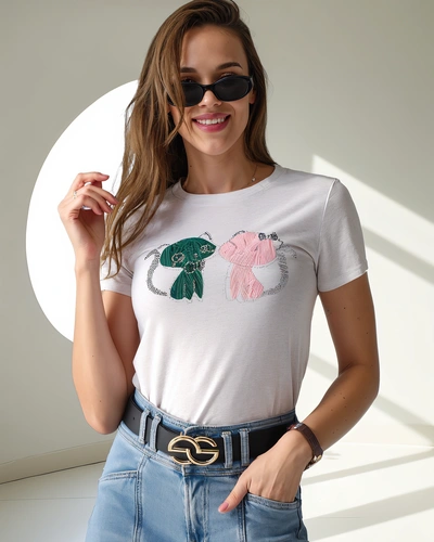 Royalfashion Women's Cotton T-shirt with Kittens