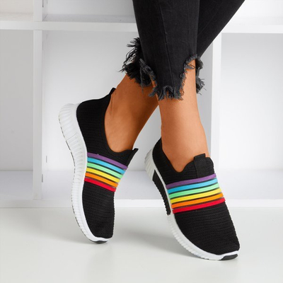 Wielokolorowe sportowe buty damskie typu slip - on Rainbow - Obuwie