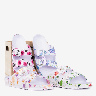 White - fuchsia rubber flip-flops Lito - Footwear 1