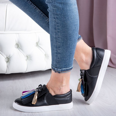 OUTLET Black sports sneakers with Osederra fringes - Footwear