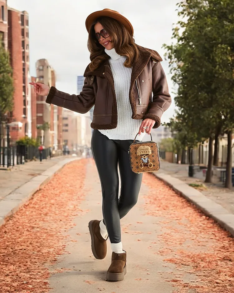 Royalfashion Sieviešu motociklistu jaka