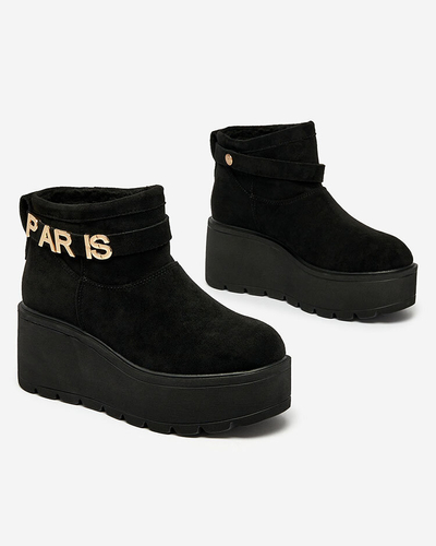 Royalfashion Black women's boots a'la snow boots with ornament Parisela