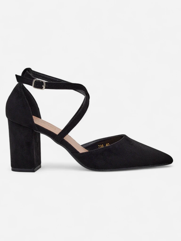 Royalfashion Women's eco-suede pumps with Kanastru straps