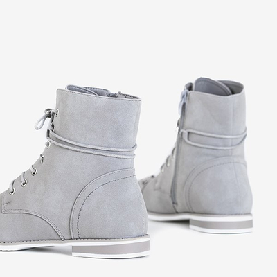 Pelēki sieviešu zābaki ar rotājumiem Matildat - Apavi