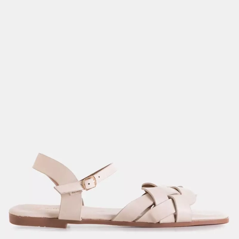 Женские сандалии OUTLET Beige Ohaio на плоской подошве - Обувь