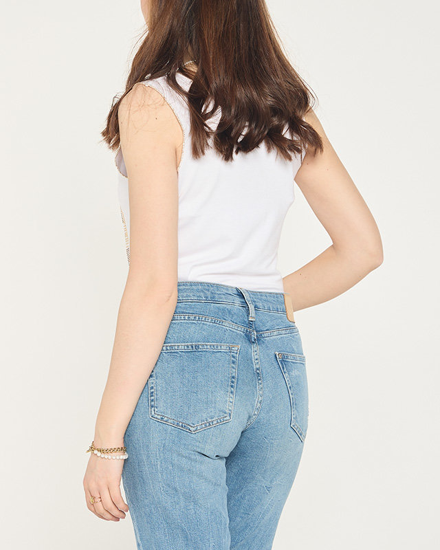 Sieviešu tops ar zelta apdruku baltā krāsā - Apģērbs