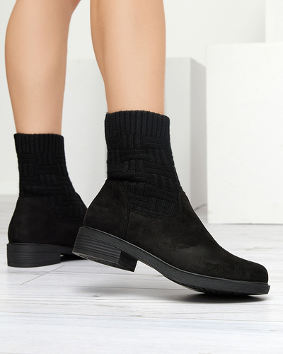 Black women's boots with a flexible Asencion upper - Footwear