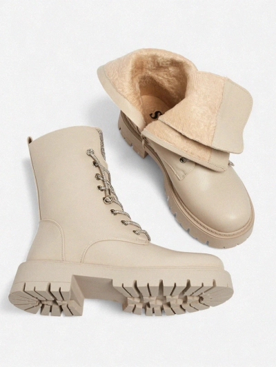 Eco-leather laced women's ankle boots Farly