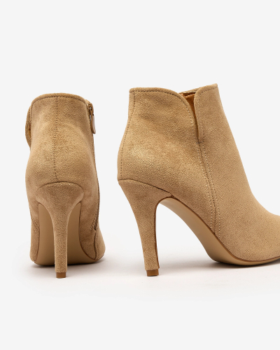 Royalfashion Gaiši brūni sieviešu stiletto zābaki Amalenika