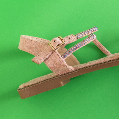 Pink women's sandals with cubic zirconias Swirelli - Footwear