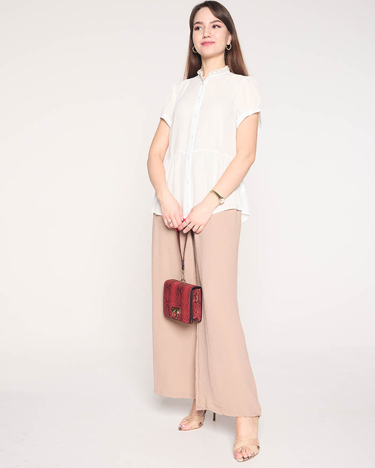 Women's white shirt fastened with buttons - Clothing