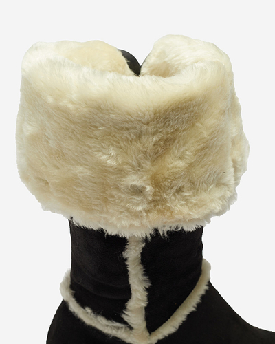 Black women's boots with fur Zerriva- Footwear