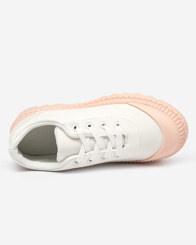 OUTLET Women's white sneakers with pink Comp sole - Footwear