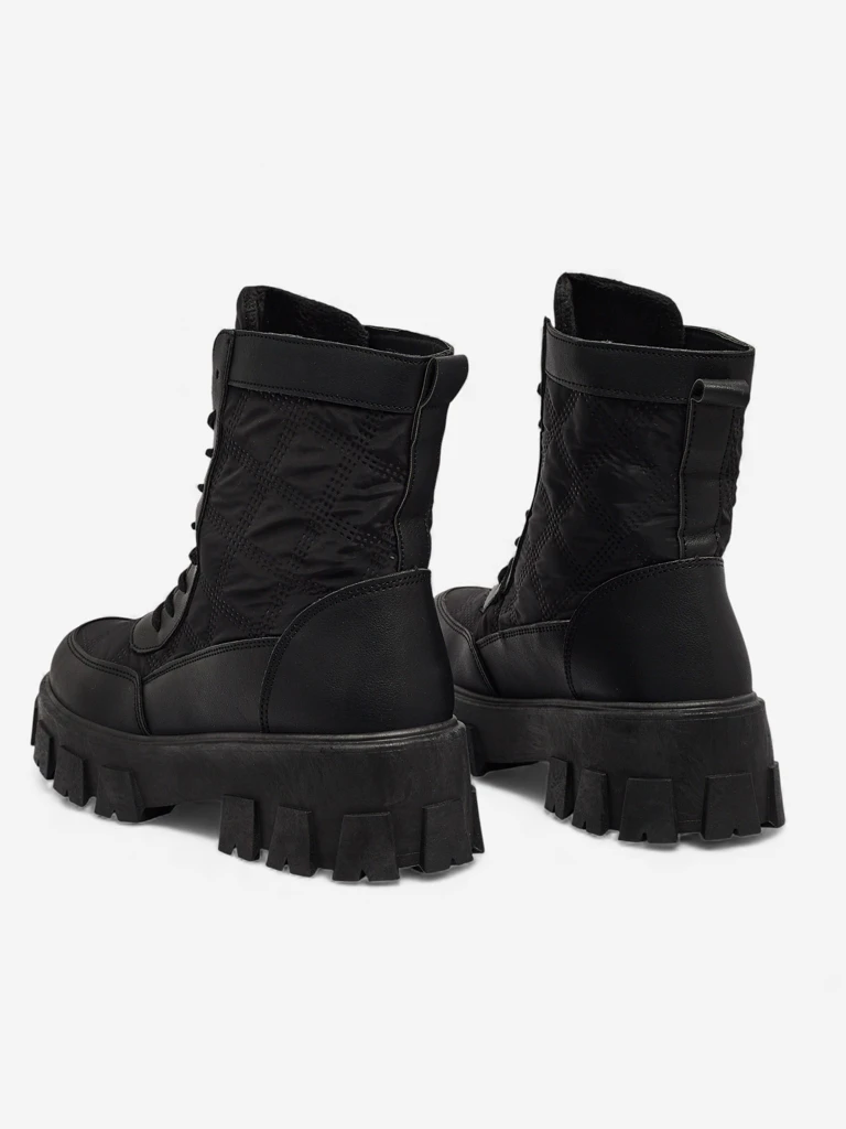 Eko skórzane sznurowane botki damskie Solvi