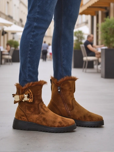 Royalfashion Women's snow boots with a bow Kiebbi