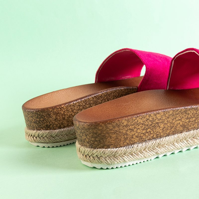 Fuchsia women's sandals on the Kosala platform - Footwear