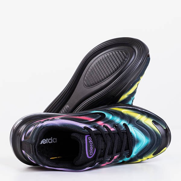 Women's colorful sports shoes with a transparent Fusion sole - Footwear